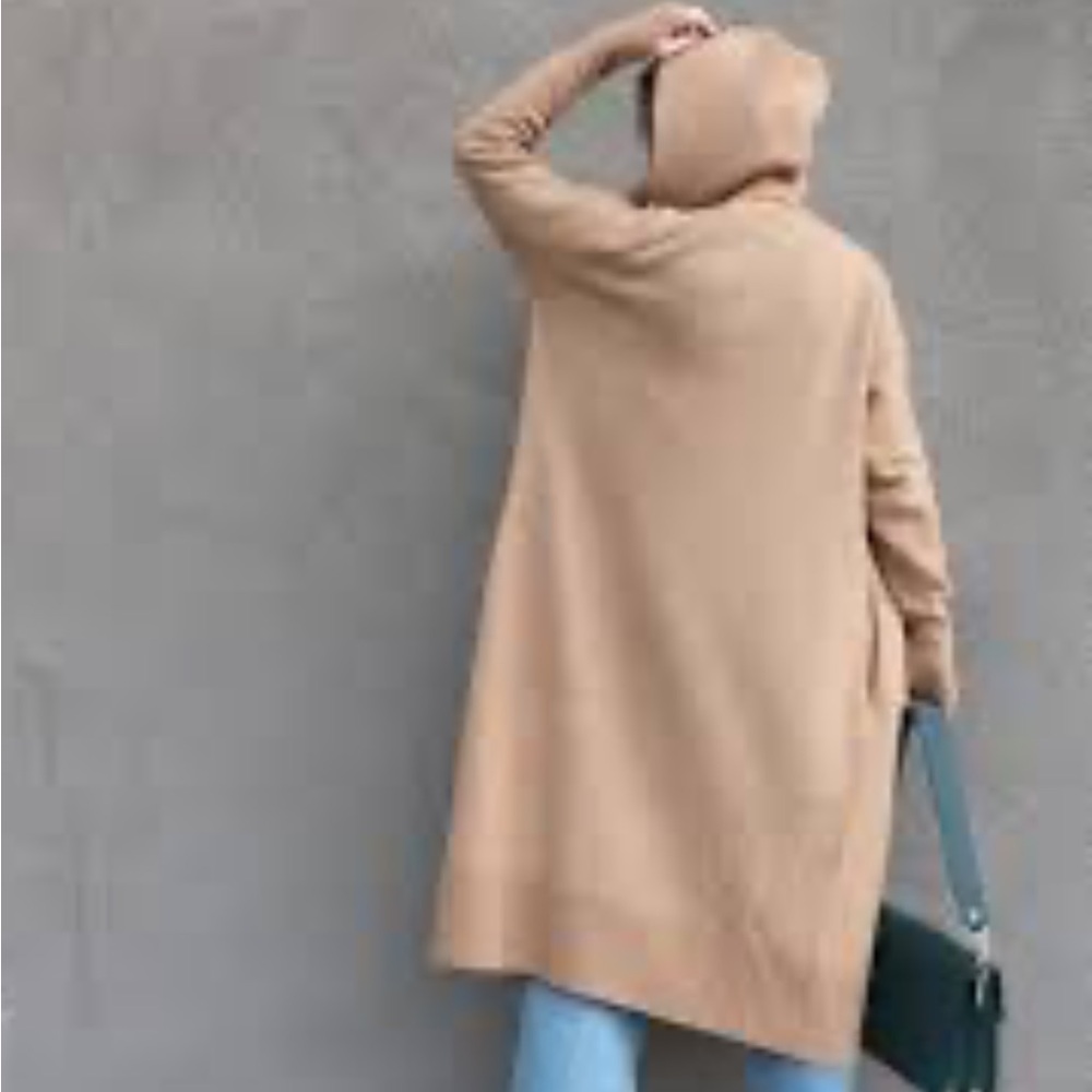 Women XXS Everlane The Cozy Stretch Long Duster Cardigan Sweater Hooded Jacket - Picture 2 of 11